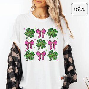 St Patricks Day Graphic Bow Shirt, Lucky St Patricks Day Gift